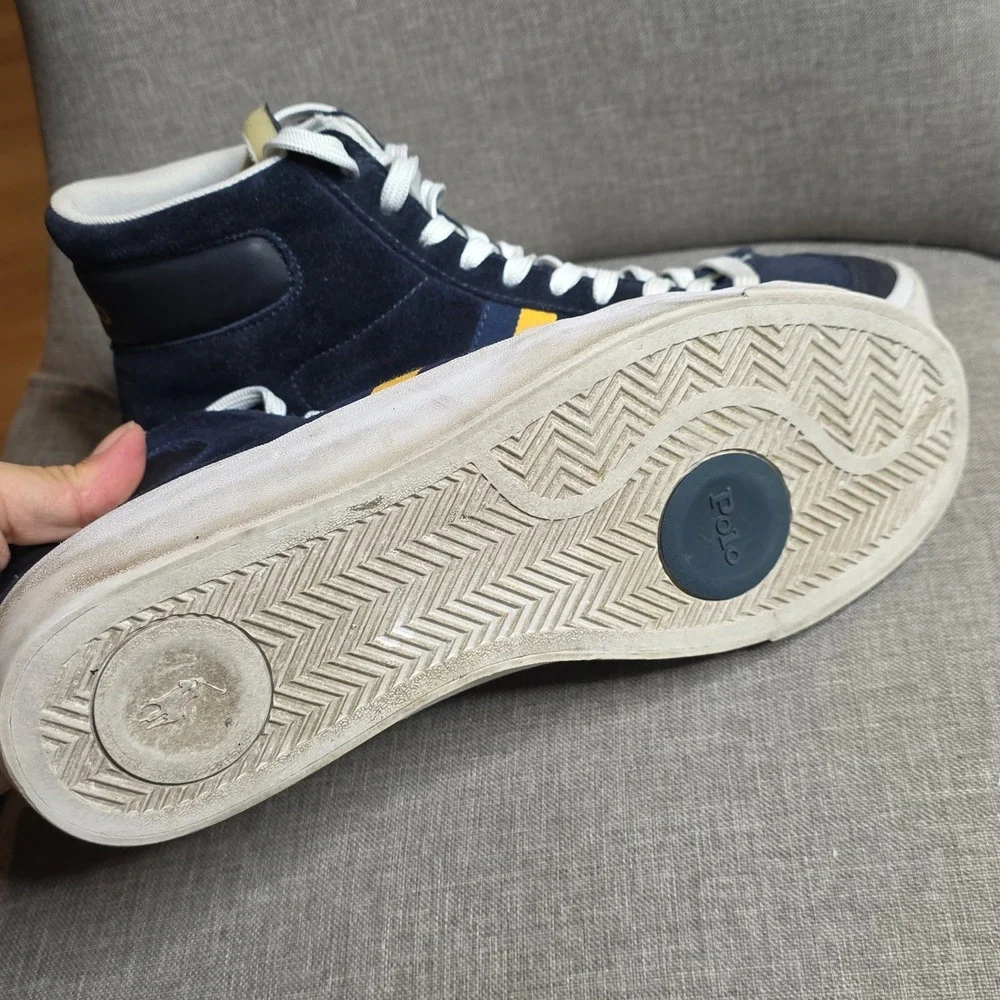 Polo Ralph Lauren‎ Suede Sneakers Gervin Mid Top 9.5 Navy Color Block